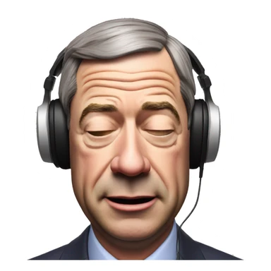 Nigel Farage listening to music with eyes closed  sticker