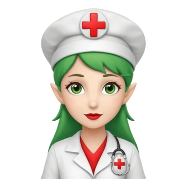 elf nurse with nurse red cross hat sticker