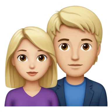 blonde man and brunette woman sticker