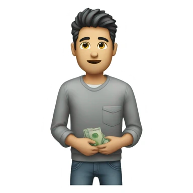 man in pocket no money sticker