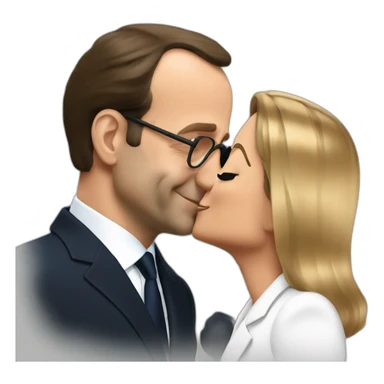 Hollande kiss Macron sticker