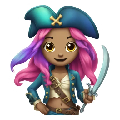 Rainbow mermaid bunny pirate sticker