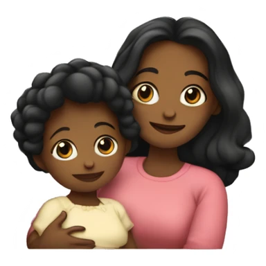Uma mãe negra com um bebê de pele clara no colo   sticker