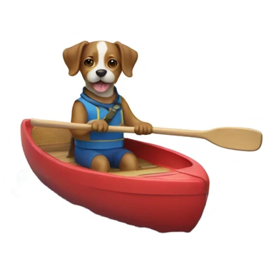 Dog on a paddle boat sticker