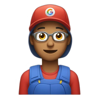 person with cap with google logo sticker