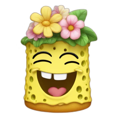 Sponge Bob in a floral dress sticker