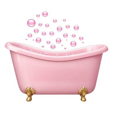 light pink bathtub filled with light pink water and bubbles sticker
