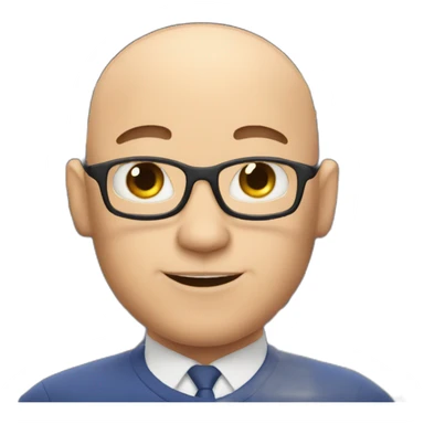 bald memoji with stars around him sticker