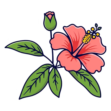 Hibiscus flower sticker