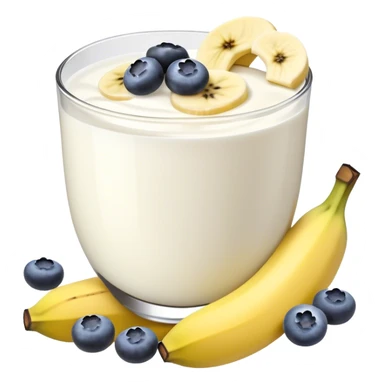 Yogurt with sliced banana and blueberries sticker