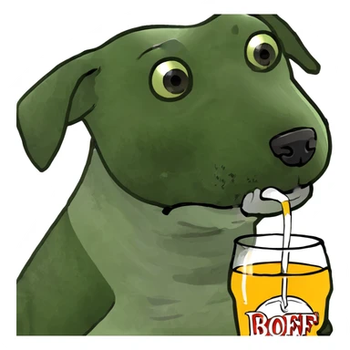 Dog drinking mate sticker