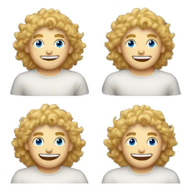 A TOK emoji of a blonde man with messy, curly bangs and short hair on the sides, smiling and without glasses, with blue eyes, without a mustache Making a gossiping gesture with his hand sticker