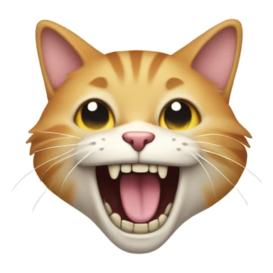 cat with all human teeth sticker