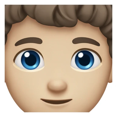 Brunette boy with blue eyes  sticker