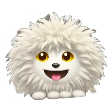 Fluffy sun plush working at a desk sticker