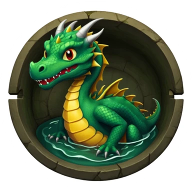 sewers dragon evil dark green sticker