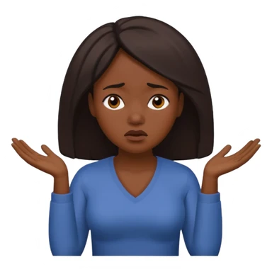black woman sad shrug emoji sticker