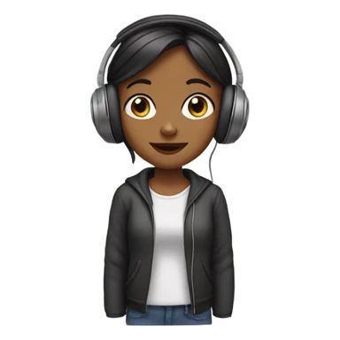 girl with headphones sticker