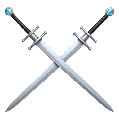 three silver swords, 2 making a X with another on top making a unoutlined sideways bowtie shape. sticker