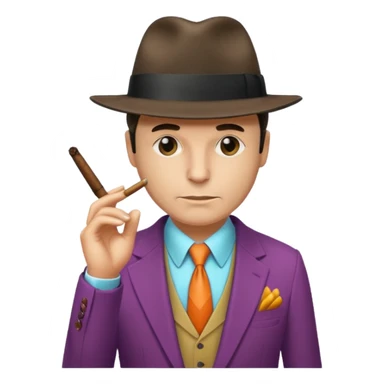 Retro Mobster with colored suits and hats without cigar sticker