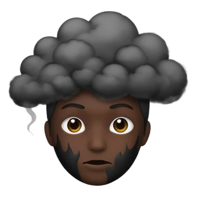 A pitch black head covered in black smoke  sticker