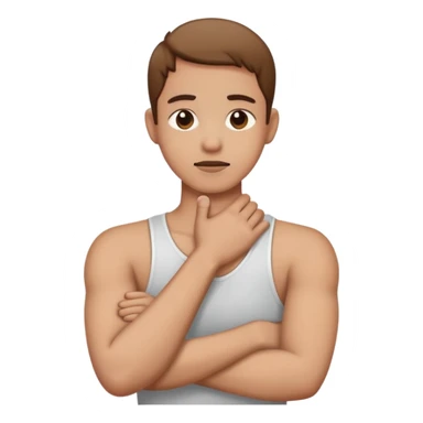 Crossed arms holding neck  sticker