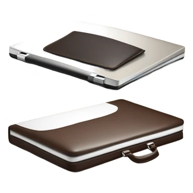 laptop and one briefcase next to it sticker