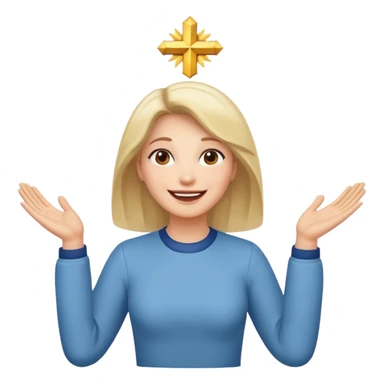 Lady with hands lifted in praise to God  sticker