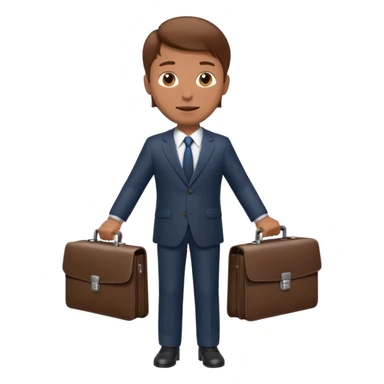 business man holding briefcase, apple emoji style sticker