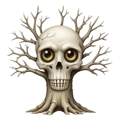 a tree made of bones with eyes sticker