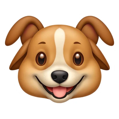 Crea un emoji de un perro con una mosca sobre el sticker