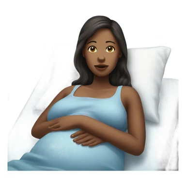 Realistic pregnant women in hospital bed sticker