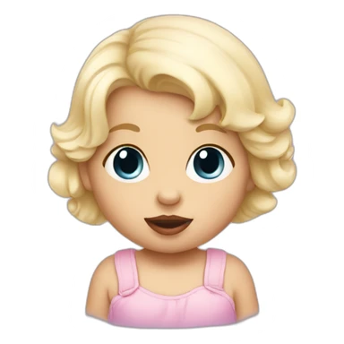 White blonde baby girl with pacifier sticker