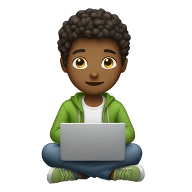 Boy with laptop sticker