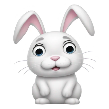 sad bunny with big frown on its face  sticker