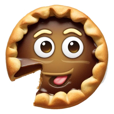 Emoji face with pie splat  sticker