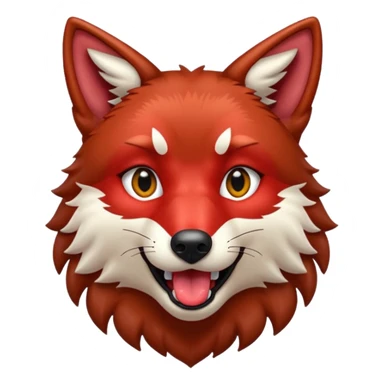 red wolf shiny eyes tongue out sticker