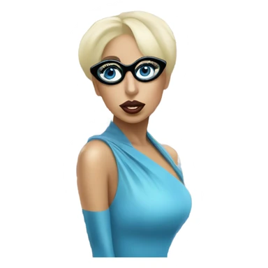 Lady gaga glasses updo blu eyes  sticker