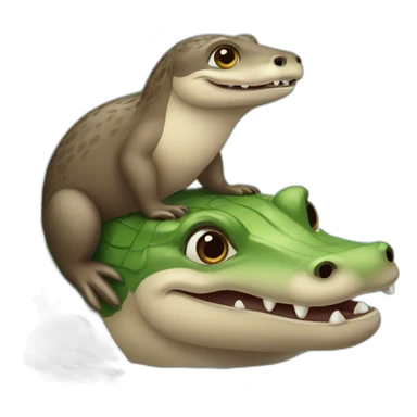 Loutre sur un crocodile sticker