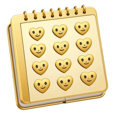 modern elegant planner with checkmarks emoji, 3D style, #ca816d or #faf1eb and gold, clean design sticker