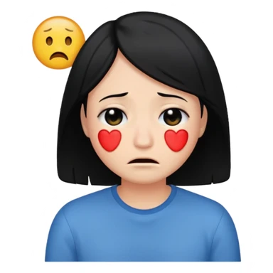 I’m so lonely with black hair emoji sticker