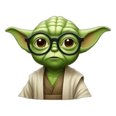 yoda with glasses sticker