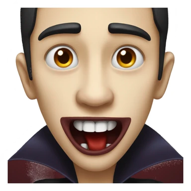 a vampire biting lips sticker