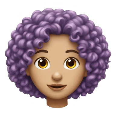 European, purple curly hair, woman, teenager, nose ring. sticker
