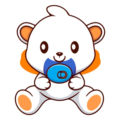blue pacifier celebrating with flags sticker