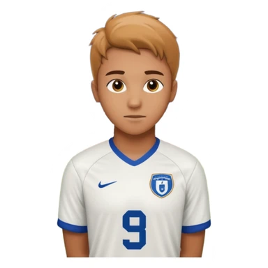 Undergraduate soccer player on college field, focused look, campus stadium lights, cinematic, realistic sticker