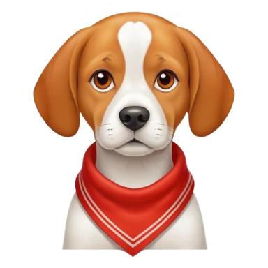 Realistic orange and white beagle with red handkerchief around neck  sticker