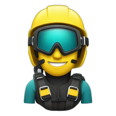 scuba diving and wearing a construction helmet sticker