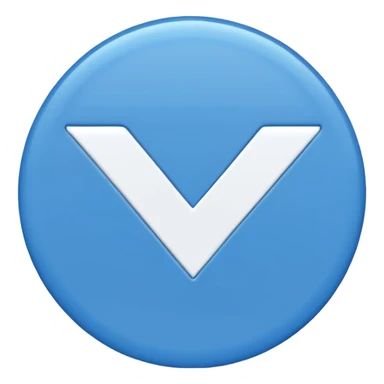 Un circulo de color azul  que adentro este una palomita de color blanco sticker