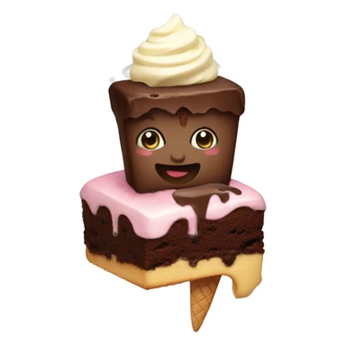 Brownie with ice cream  sticker